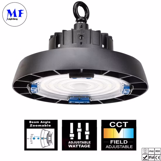 Luz LED de aleación de aluminio duradera de 100W 150W 200W de gran altura con clasificación de impermeabilidad IP65 para almacén y fábrica
